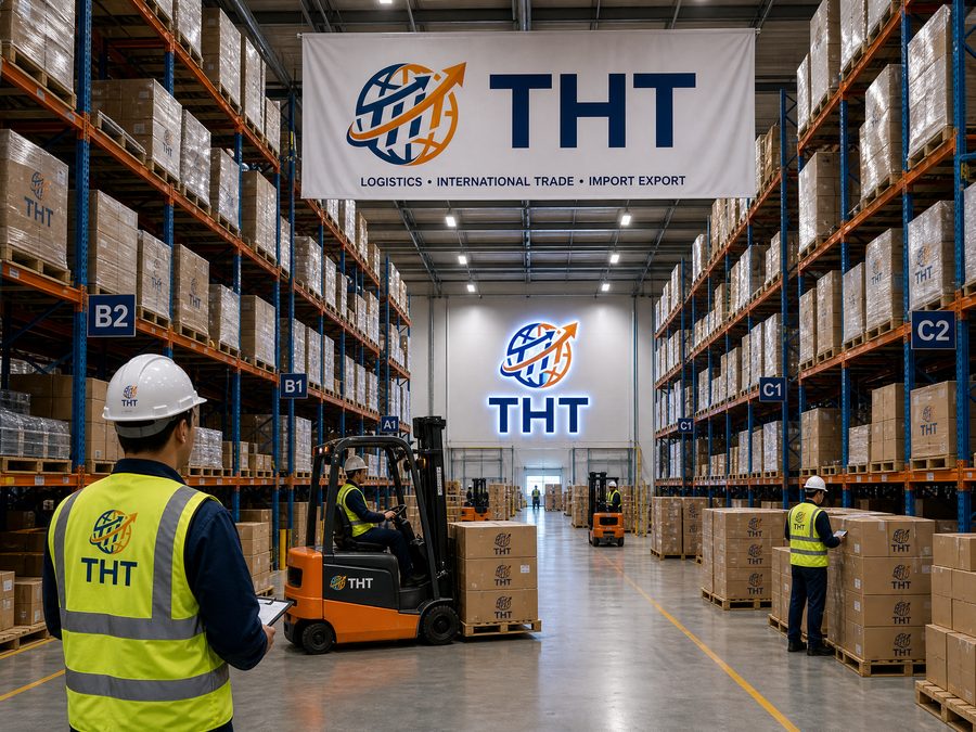 Kho hàng và xe nâng của Toàn Cầu THT Logistics