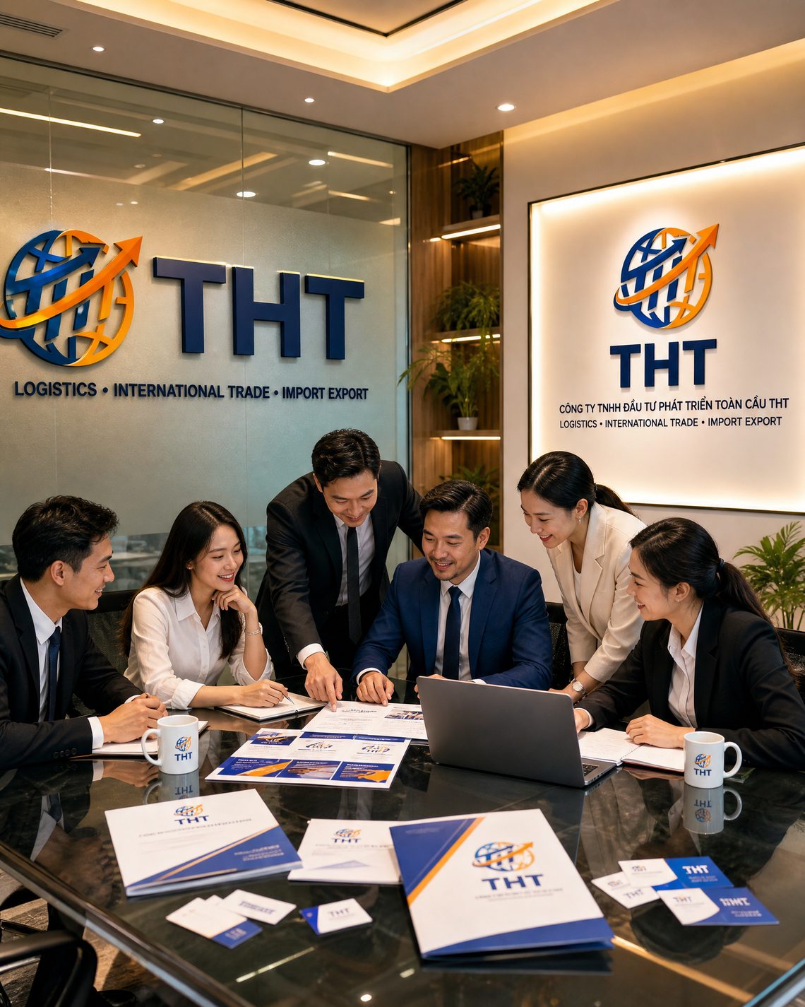 Đội ngũ Toàn Cầu THT Logistics làm việc tại văn phòng
